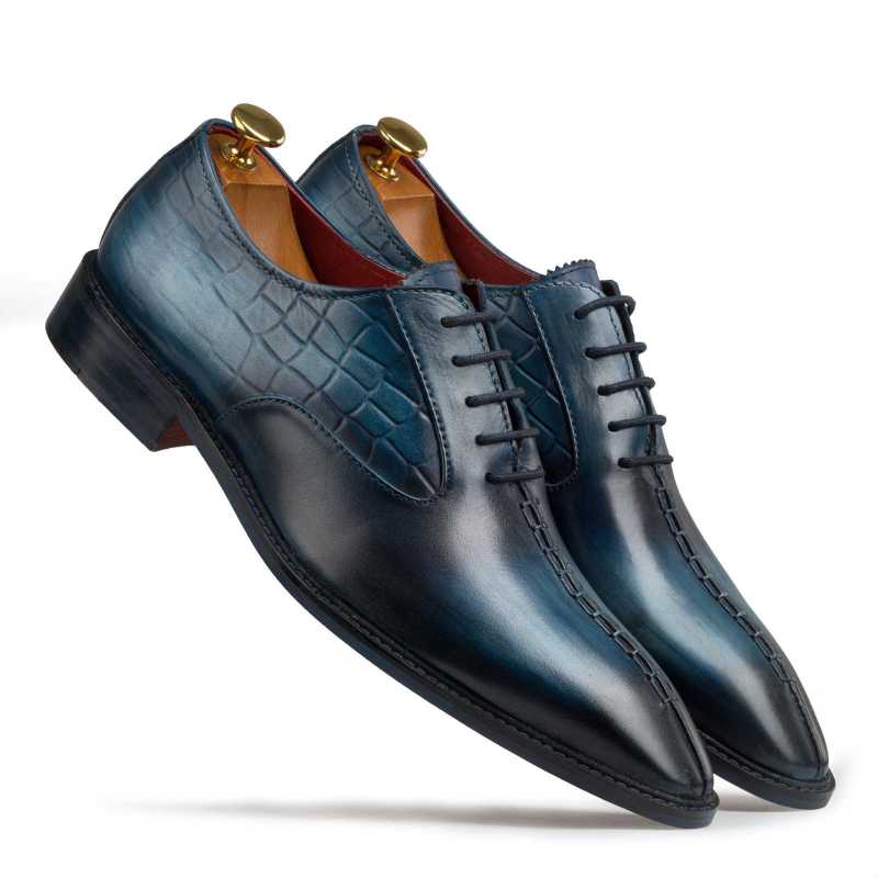 Blue Designer Oxford - Escaro Royale