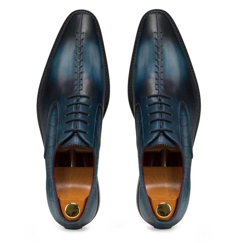 Blue Designer Oxford - Escaro Royale