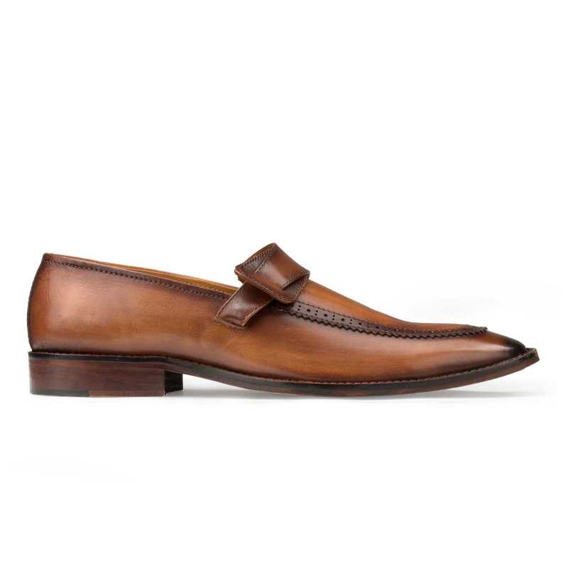 Tan Designer Penny Loafers - Escaro Royale