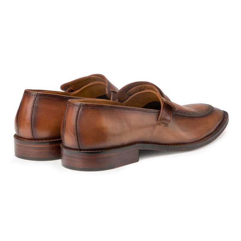 Tan Designer Penny Loafers - Escaro Royale