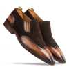 Brown-Tan Wingtip Slip On - Escaro Royale