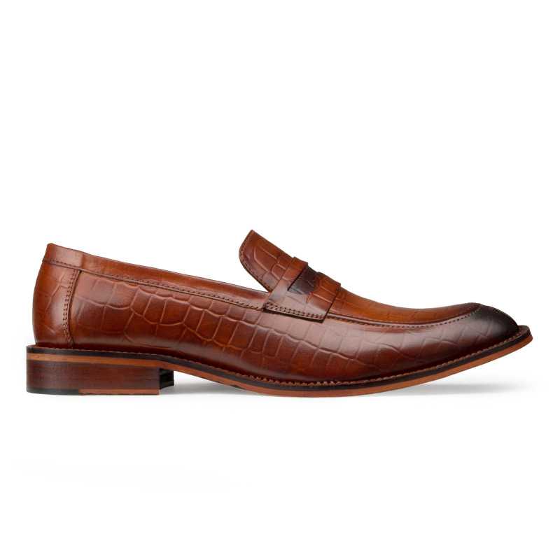 Tan Embossed Slip-on - Escaro Royale