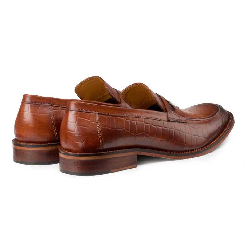 Tan Embossed Slip-on - Escaro Royale