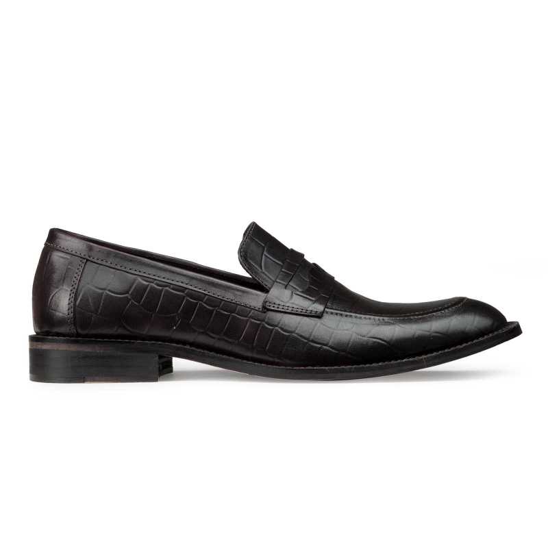 Black Embossed Slip-on - Escaro Royale