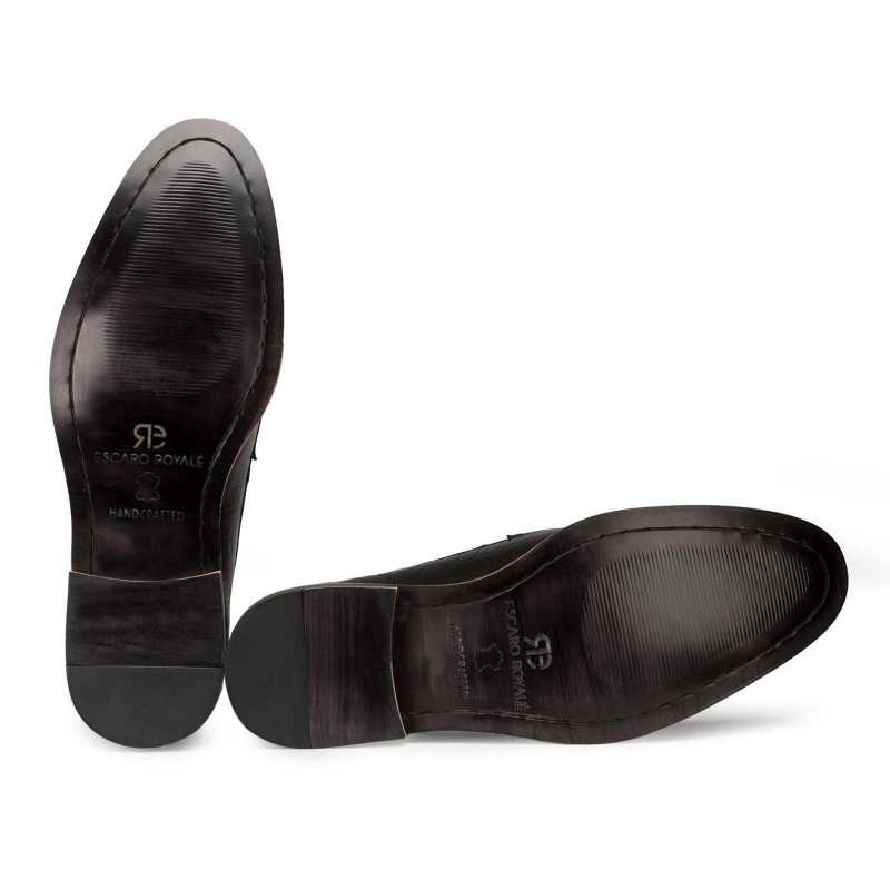 Black Embossed Slip-on - Escaro Royale