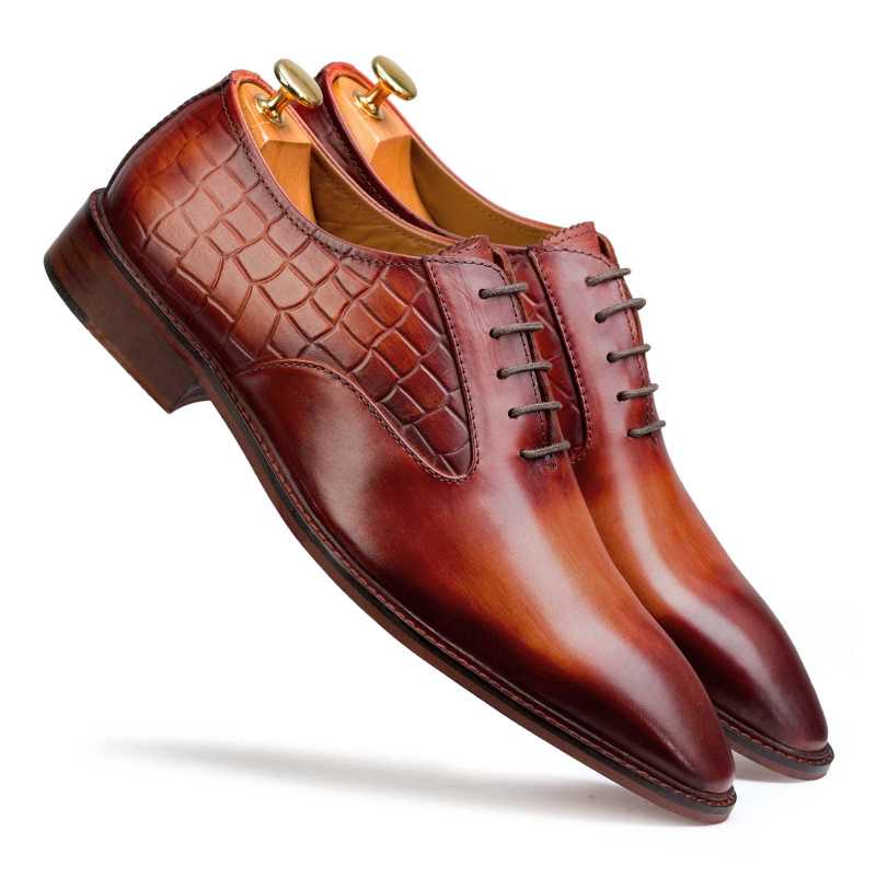 Tan Patina Finish Oxford - Escaro Royale