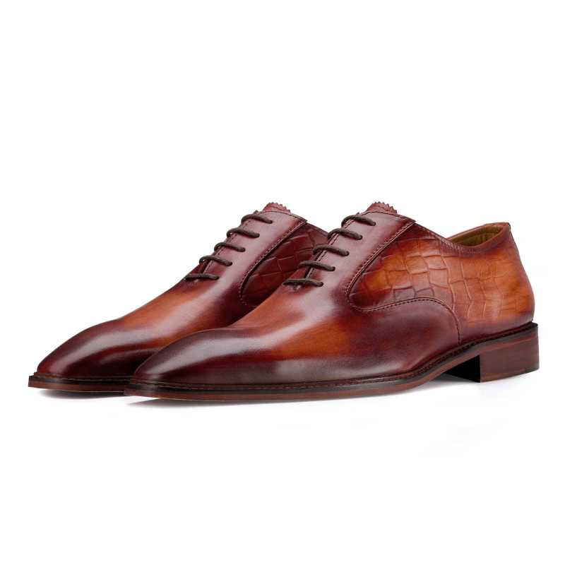 Tan Patina Finish Oxford - Escaro Royale