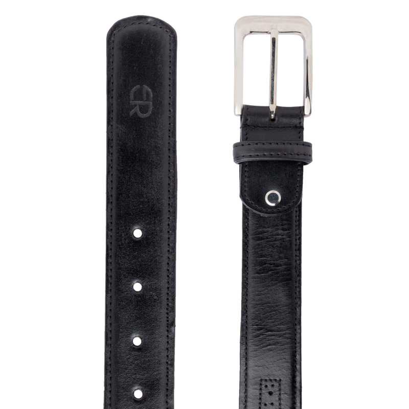 Black Brogue Leather belt - Escaro Royale