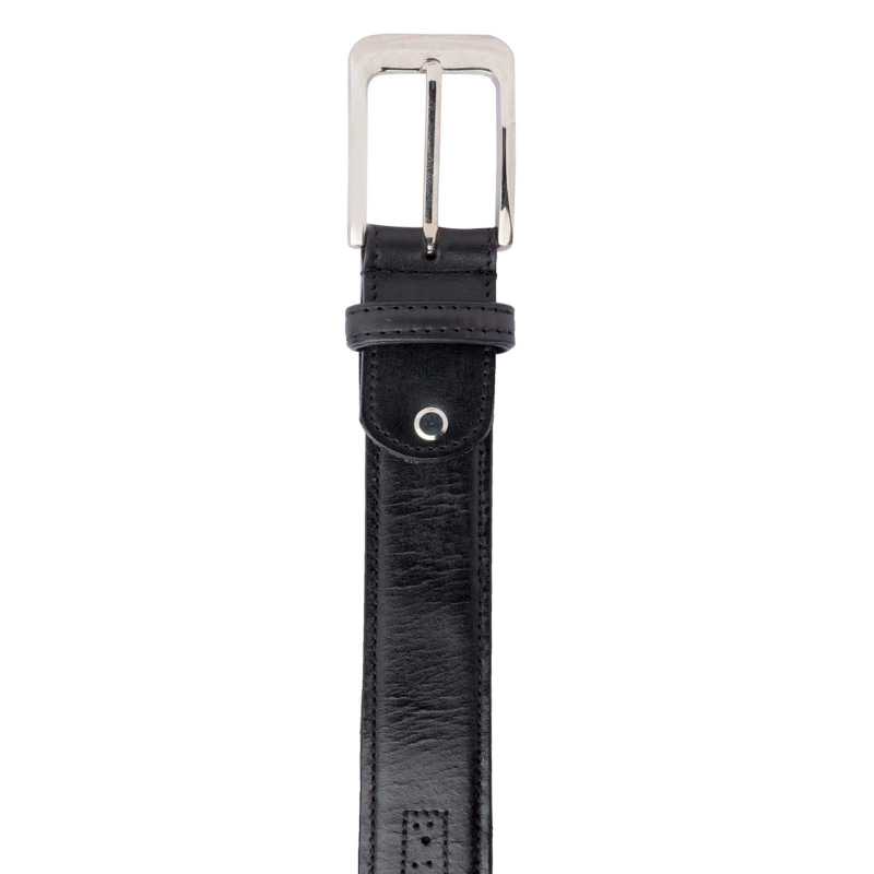 Black Brogue Leather belt - Escaro Royale