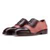 “Carlo” Medallion Captoe Dual-Textured Cherry Oxford - Escaro Royale