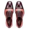 “Carlo” Medallion Captoe Dual-Textured Cherry Oxford - Escaro Royale