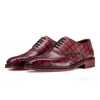 Corleone Handpainted Check Burgundy Brogues - Escaro Royale