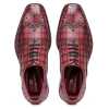 Corleone Handpainted Check Burgundy Brogues - Escaro Royale