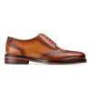 Tessio Dual-Shade Burnished Tan Wingtip Brogues - Escaro Royale