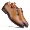 Tan Burnished Handpainted Wholecut Oxford - Escaro Royale