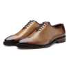 Tan Burnished Handpainted Wholecut Oxford - Escaro Royale