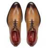 Tan Burnished Handpainted Wholecut Oxford - Escaro Royale
