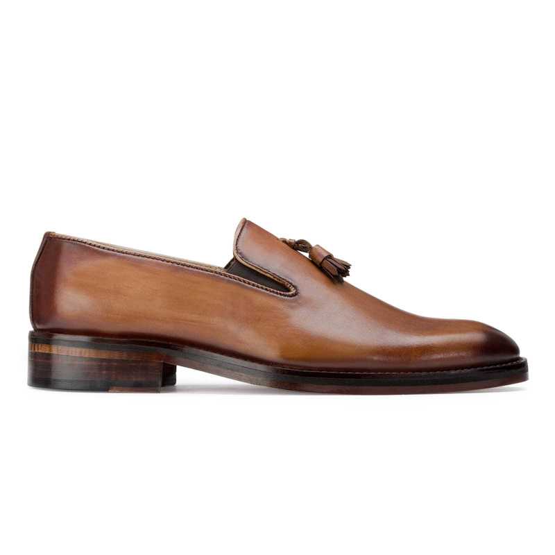 Handpainted Tan Tassel Loafer - Escaro Royale