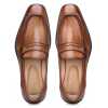 Wooden Finish Handpainted Tan Penny Loafer - Escaro Royale