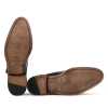 Brown-Black Wooden Finish Double Monkstrap - Escaro Royale