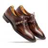 Thin-Strap Dark Brown Wooden Oxford - Escaro Royale