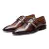 Thin-Strap Dark Brown Wooden Oxford - Escaro Royale