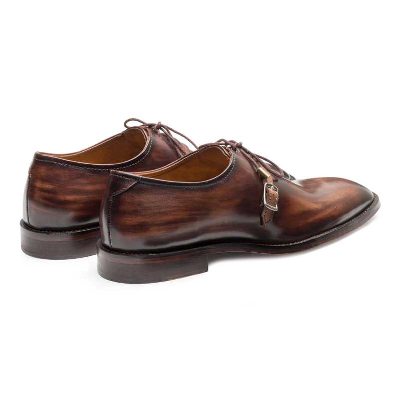 Thin-Strap Dark Brown Wooden Oxford - Escaro Royale