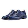 Corleone Handpainted Check Blue Brogues - Escaro Royale