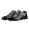 Amato Handpainted Black & Blue Check Brogues - Escaro Royale