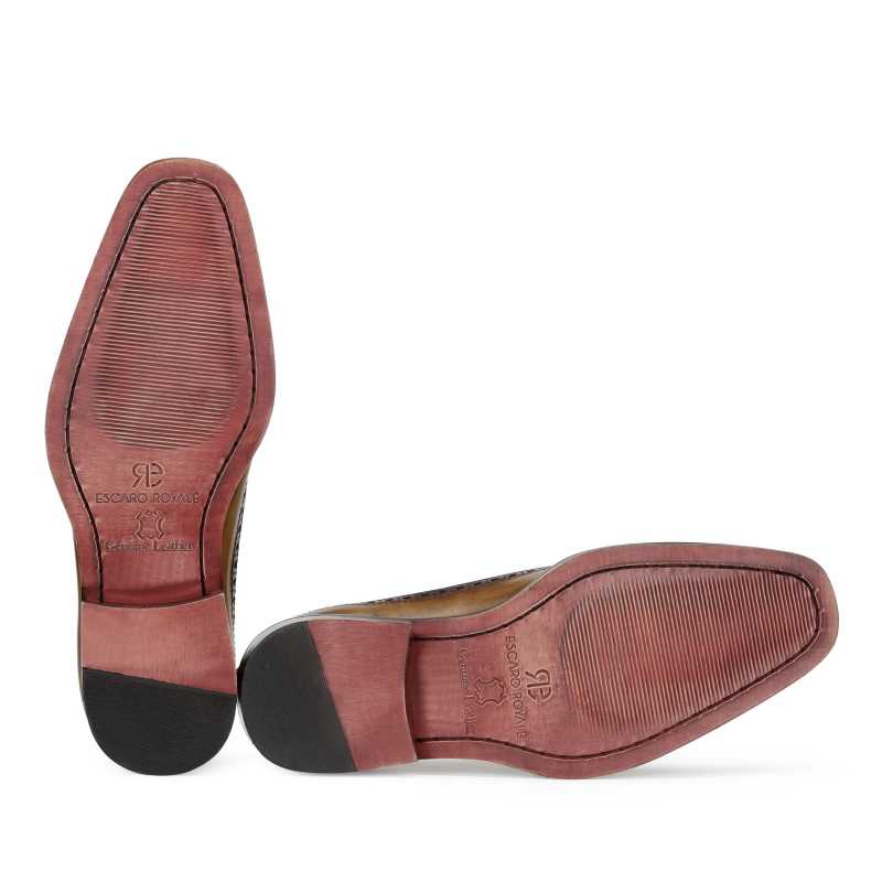 Tony Medallion Captoe Brown Tan Oxfords - Escaro Royale