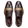 Tony Medallion Captoe Brown Tan Oxfords - Escaro Royale