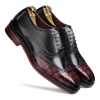 Ralph Handpainted Check Black & Burgundy Brogues - Escaro Royale