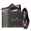 Ralph Handpainted Check Black & Burgundy Brogues - Escaro Royale