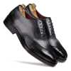 Carlo Handpainted Burnished Wingtip Black Brogues - Escaro Royale