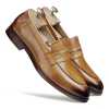 Charles Dual-Tone Tan Penny Loafers - Escaro Royale