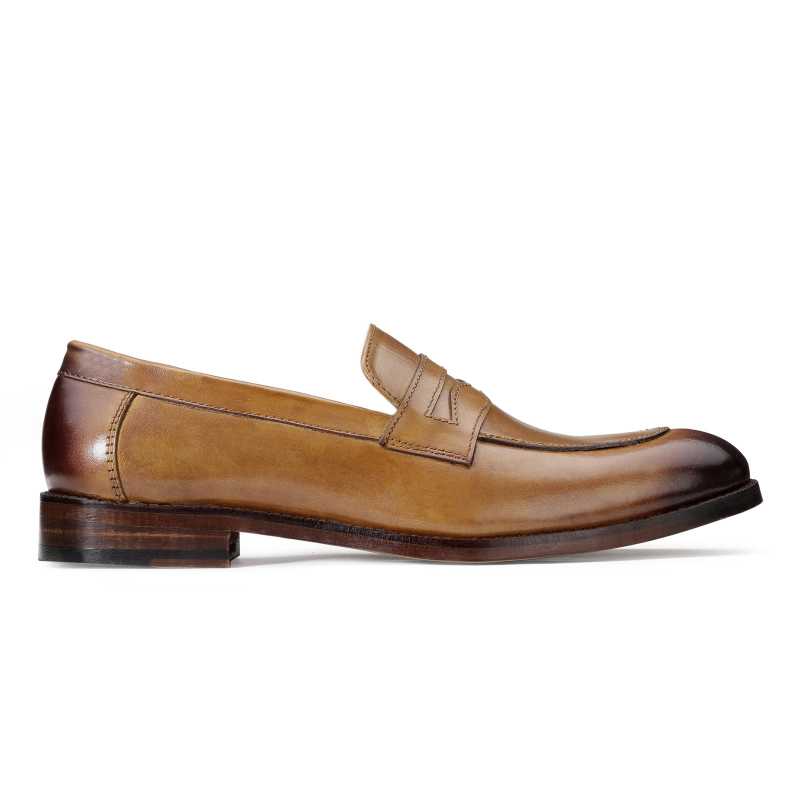 Charles Dual-Tone Tan Penny Loafers - Escaro Royale