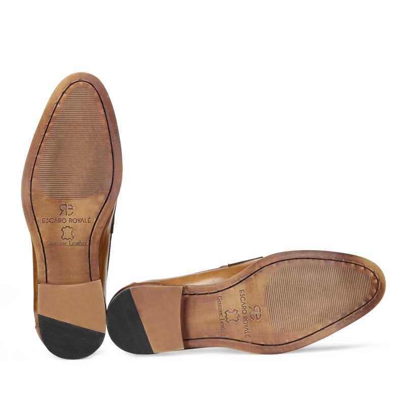 Charles Dual-Tone Tan Penny Loafers - Escaro Royale