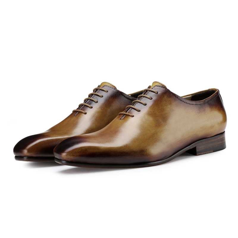 The Leonardo Wholecut Oxford in Tan - Escaro Royale