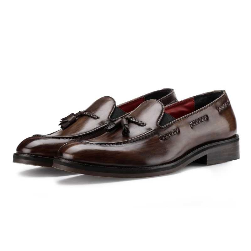 The Tomas Slip-On in Brown - Escaro Royale