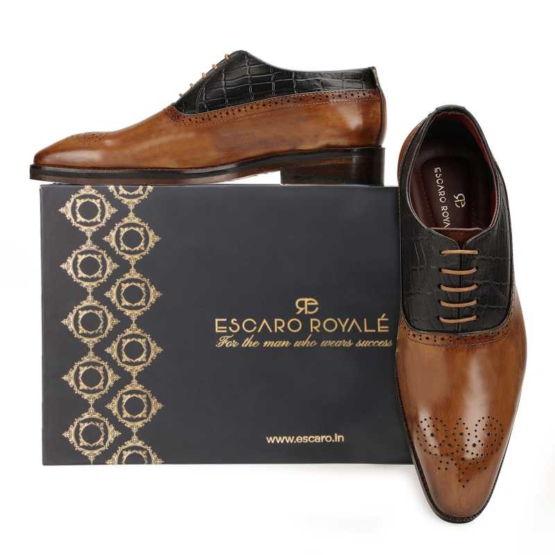The Martin Dual Oxford in Tan-Black - Escaro Royale