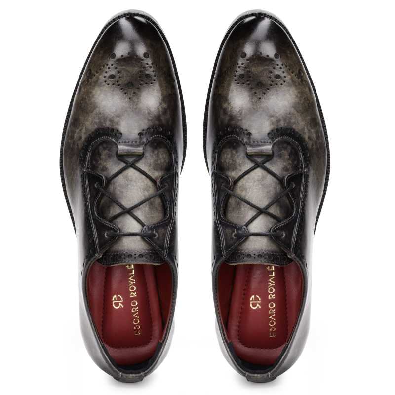 The Isaac CrissCross Lace-Up in Gray Marble - Escaro Royale