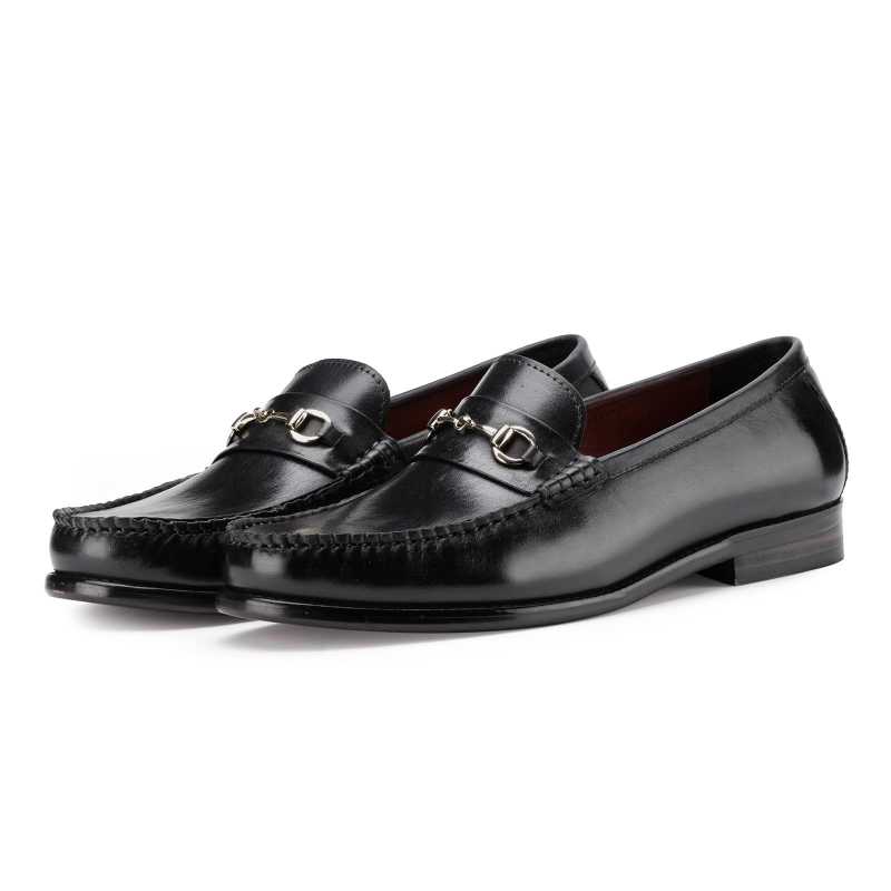 The Carlos Horsebit Loafer in Black - Escaro Royale