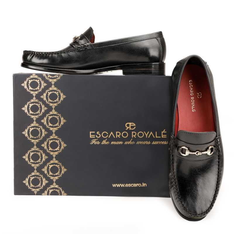The Carlos Horsebit Loafer in Black - Escaro Royale