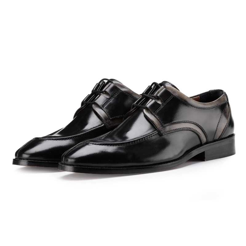 The Valentino Derby in Black-Gray - Escaro Royale