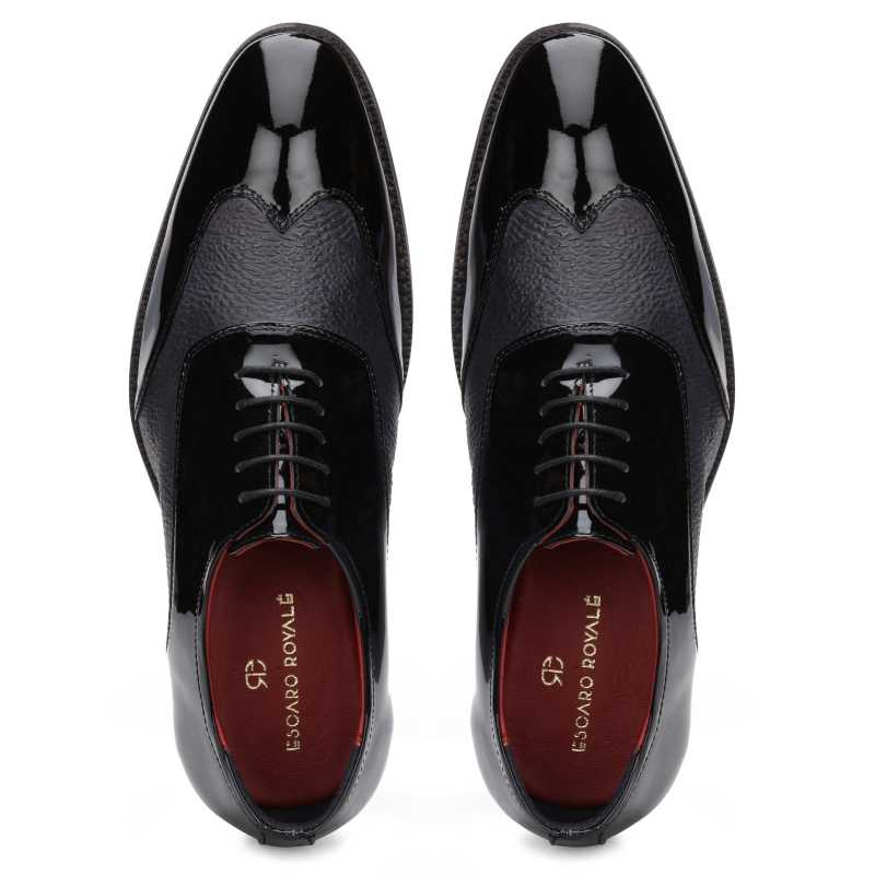 The Damian Dual-Texture Oxford in Black - Escaro Royale