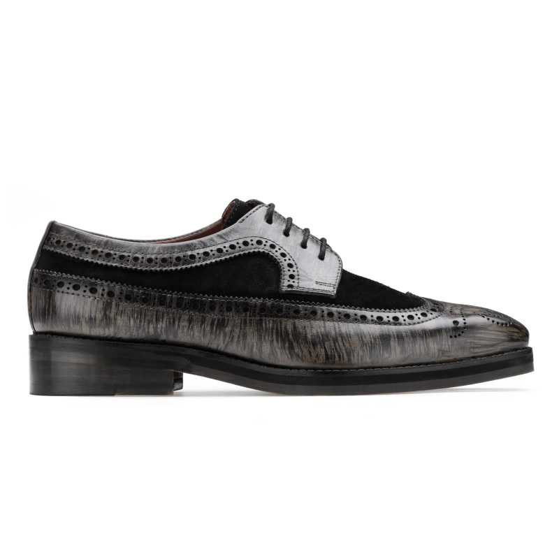 The Predator Brogue in Granite Gray-Black - Escaro Royale