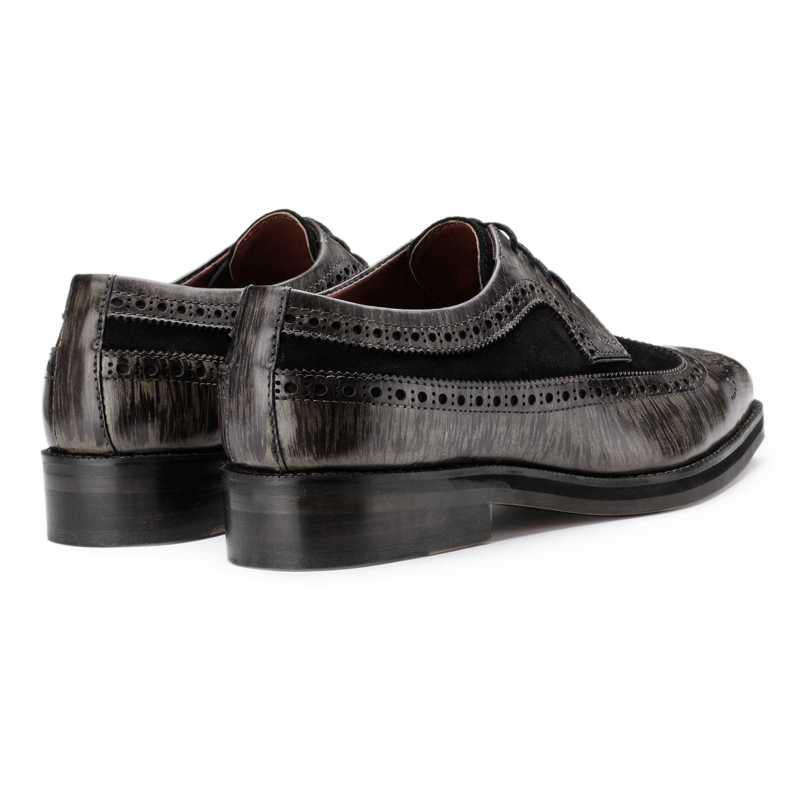 The Predator Brogue in Granite Gray-Black - Escaro Royale