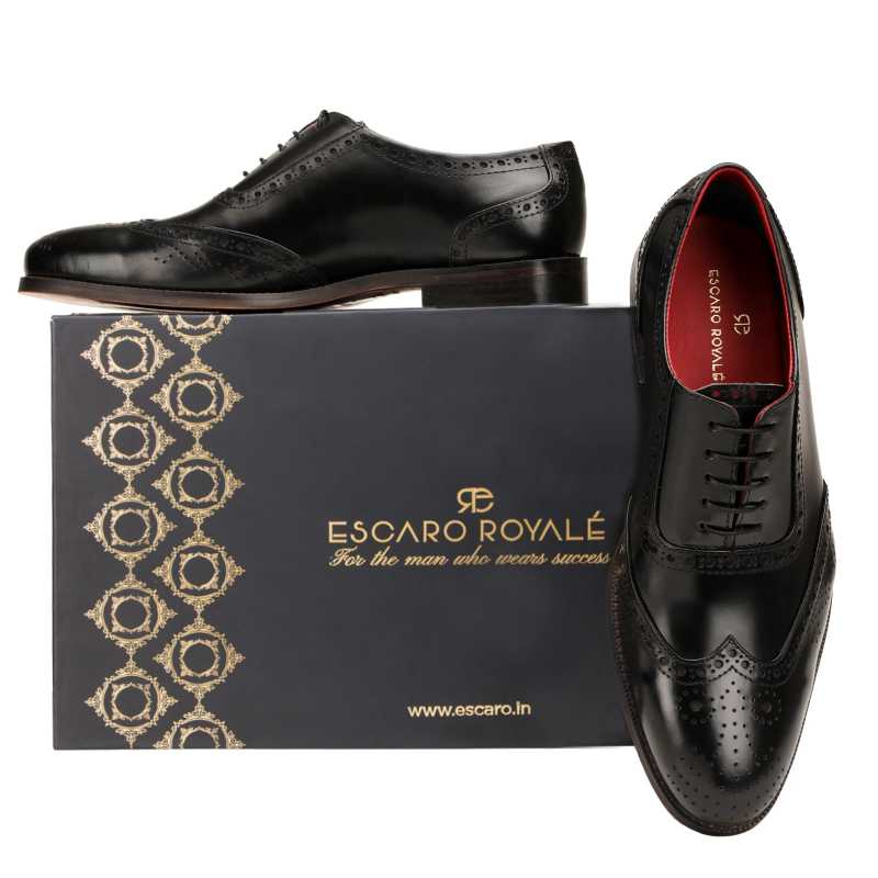 The Boss Brogues in Black - Escaro Royale