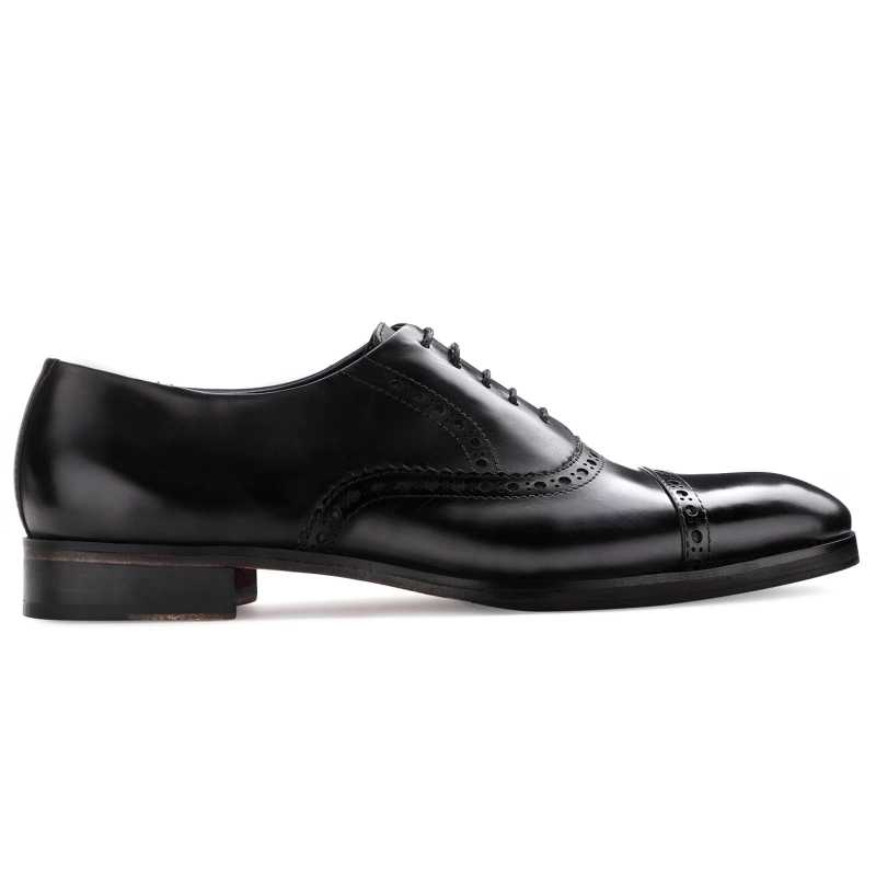 The Vienna Toecap Oxfords in Black - Escaro Royale