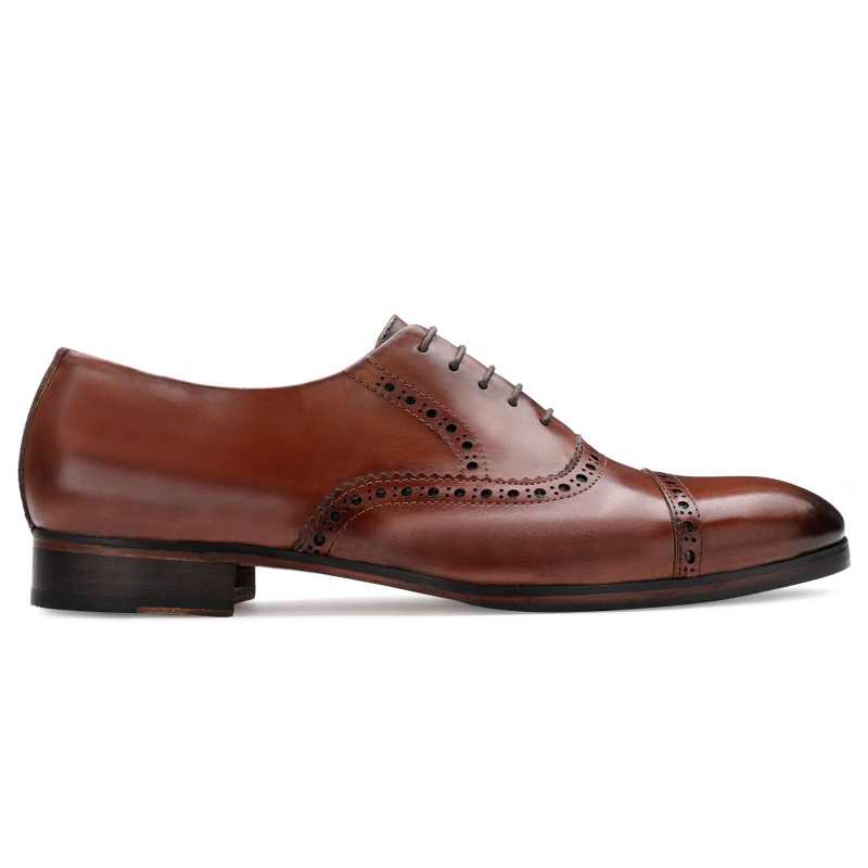 The Vienna Toecap Oxfords in Cognac - Escaro Royale